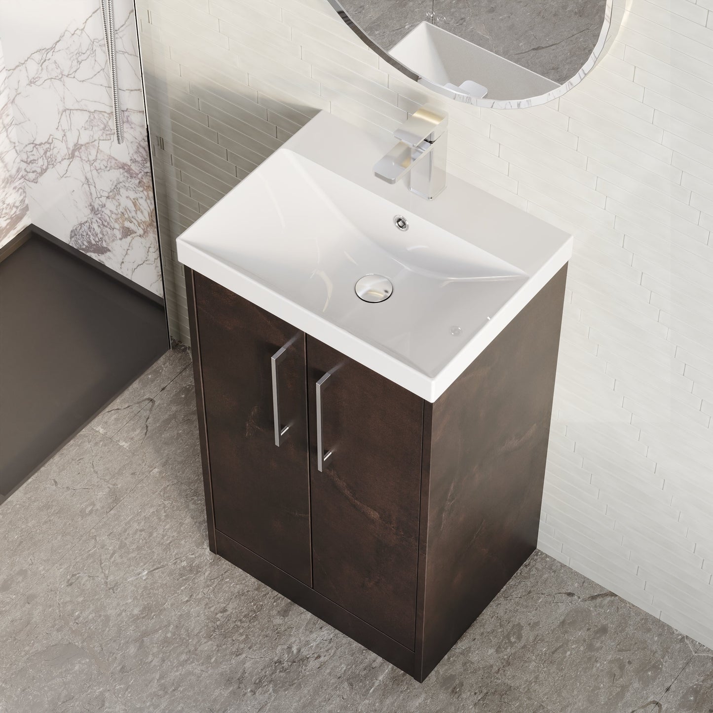 Hudson Reed Juno 500mm Floor Standing 2 Door Vanity Basin Unit