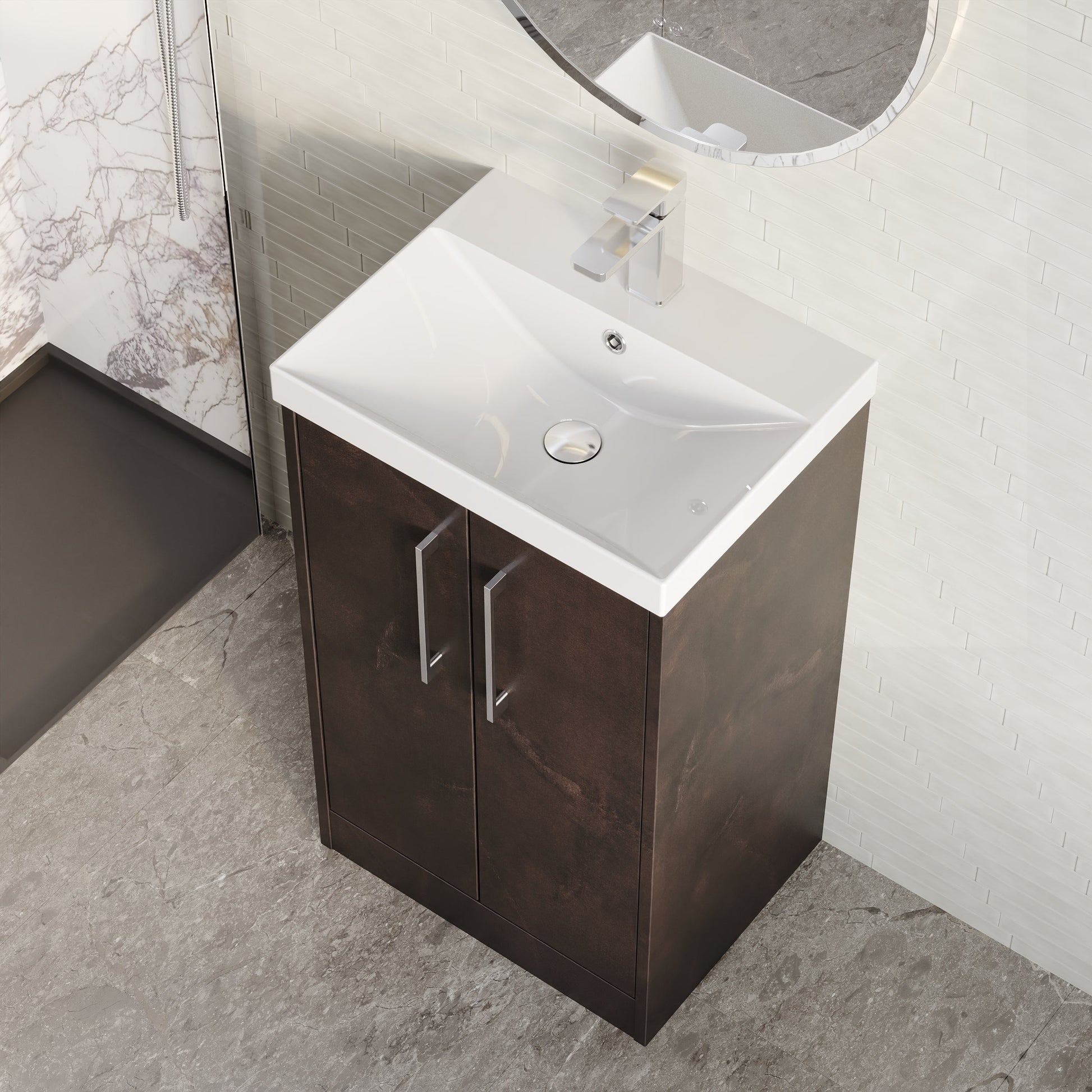 Hudson Reed Juno 500mm Floor Standing 2 Door Vanity Basin Unit