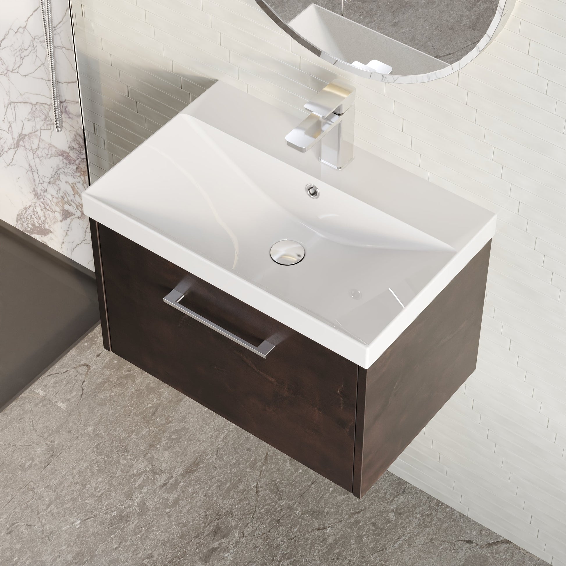 Hudson Reed Juno 600mm Floor Standing 2 Door Vanity Unit with Ceramic Basin