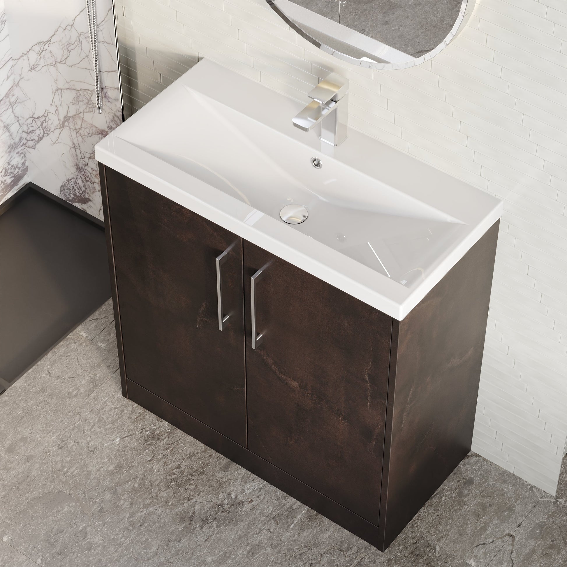 Hudson Reed Juno 800mm Floor Standing 2 Door Vanity Unit with Basin