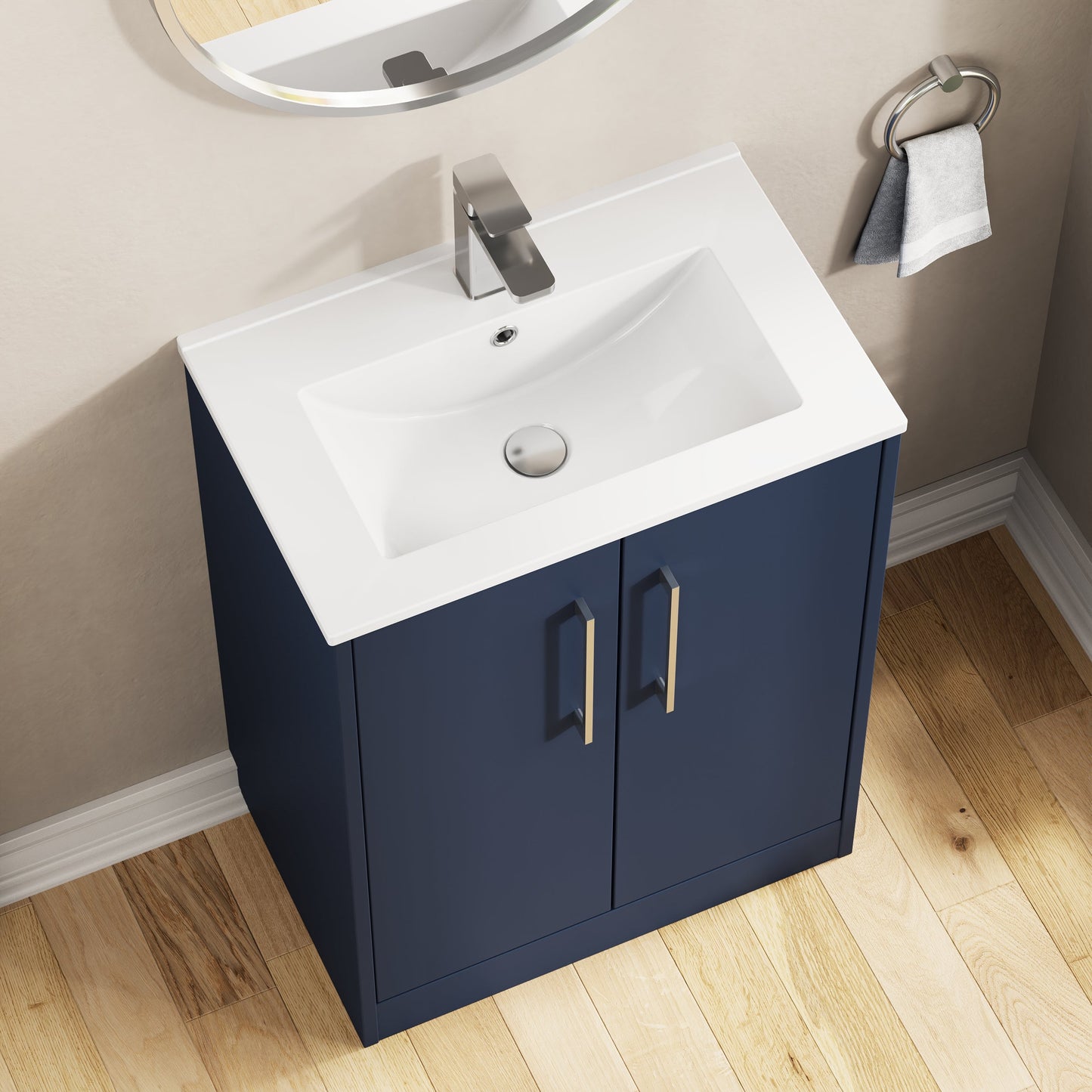Hudson Reed Juno 600mm Floor Standing 2-Door Vanity & Basin