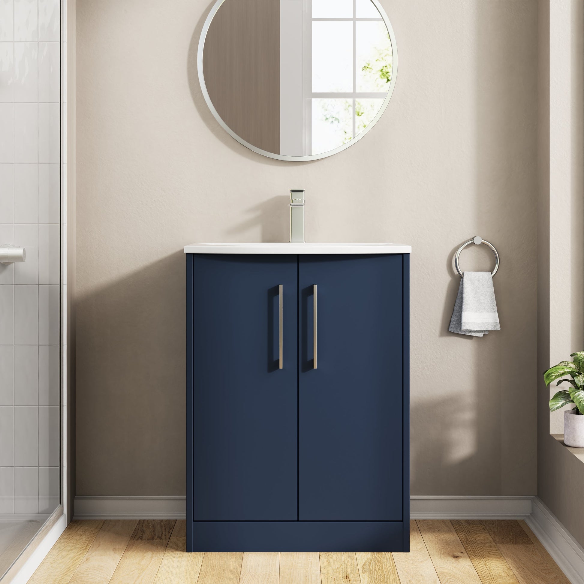 Hudson Reed Juno 600mm Floor Standing Vanity & Basin With Soft Close Doors