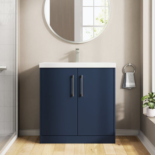 Hudson Reed Juno 800mm Floor Standing 2-Door Vanity & Basin With Soft Close Doors & 1 Tap Hole