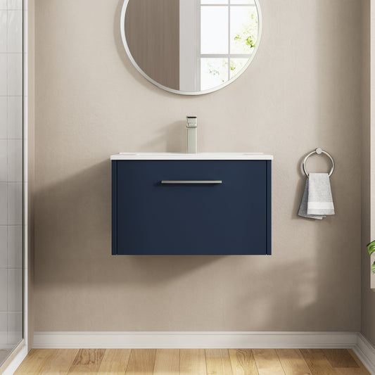 Hudson Reed Juno 600mm Wall Hung Single Drawer Vanity & Basin With Soft Close Drawers