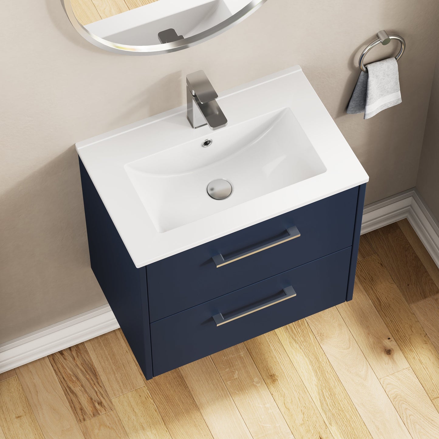 Hudson Reed Juno 600mm Wall Hung 2-Drawer Vanity Unit With Basin