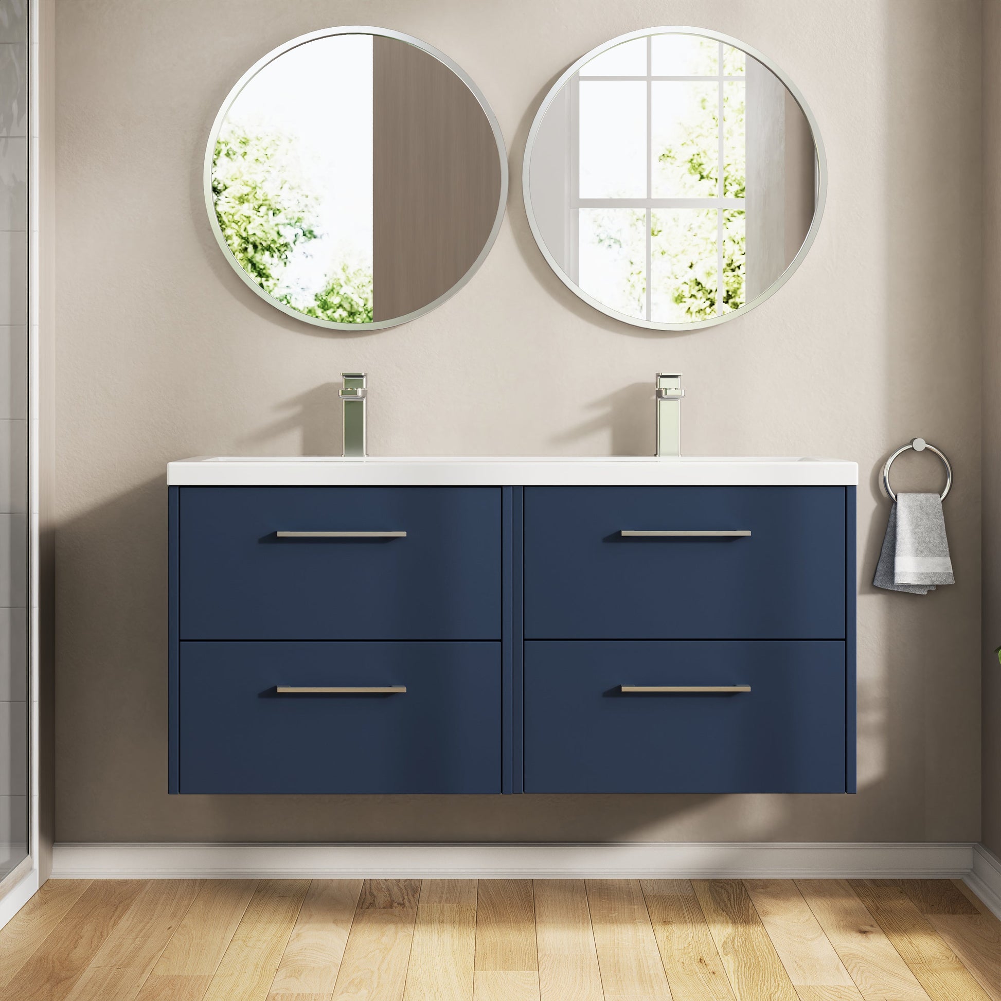 Hudson Reed Juno 1200mm Wall Hung 4-Drawer Vanity Unit with Double Basin