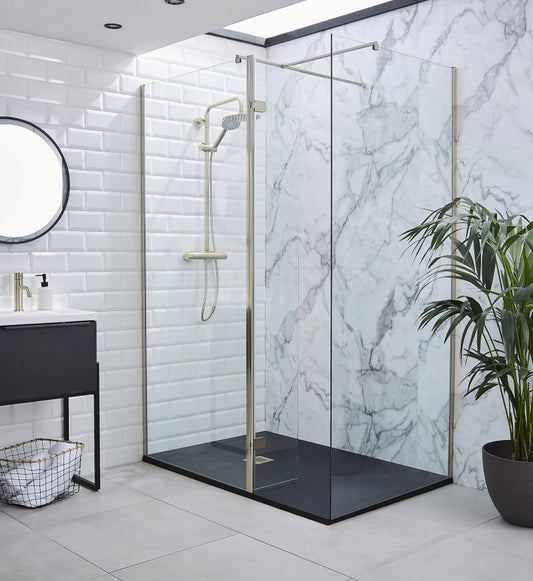 Brushed Nickel Wetroom Profile Kit (Wall Profile & Bracing Bar)