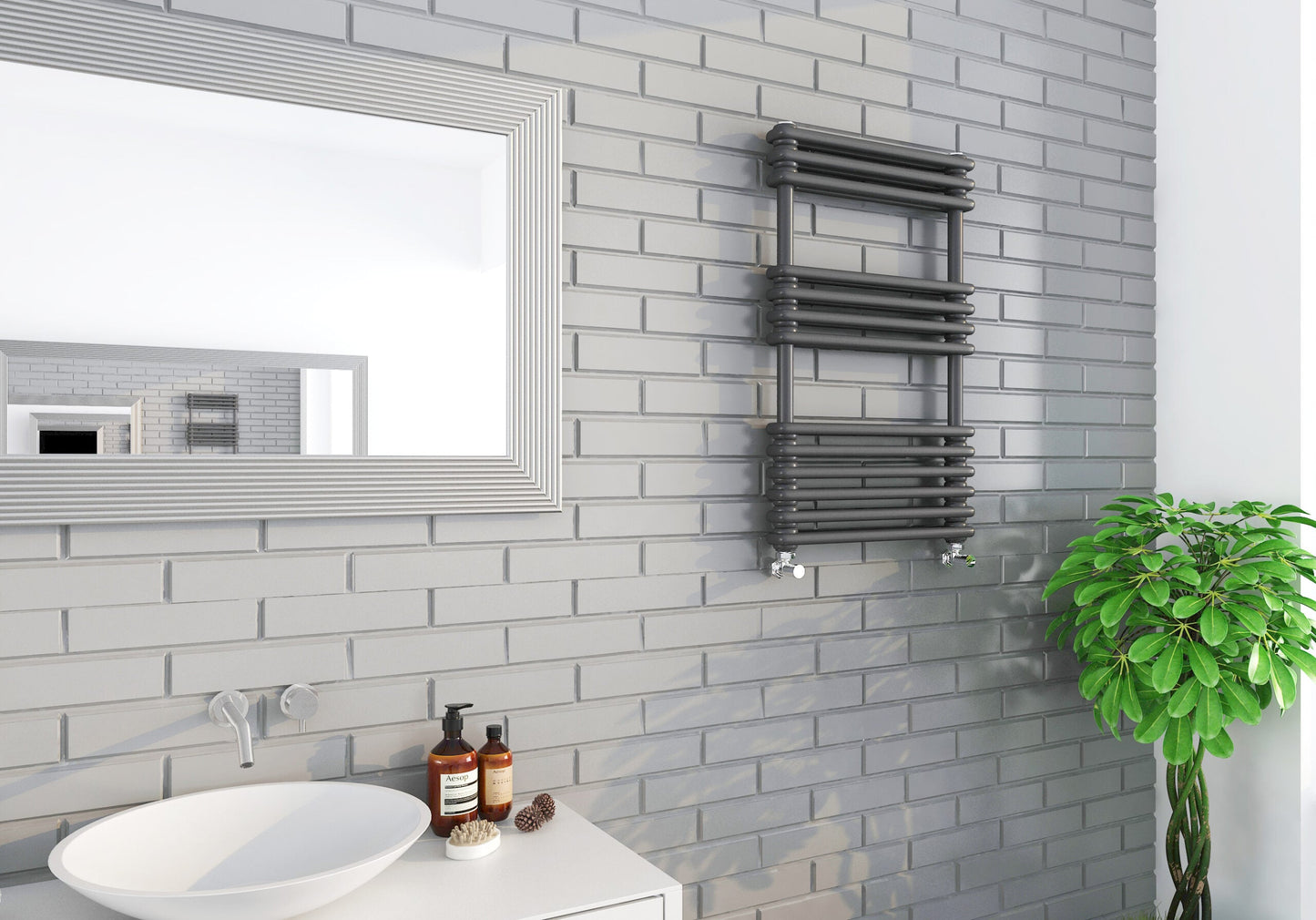 Kolumn Dual Column 832 x 500 Towel Radiator Anthracite