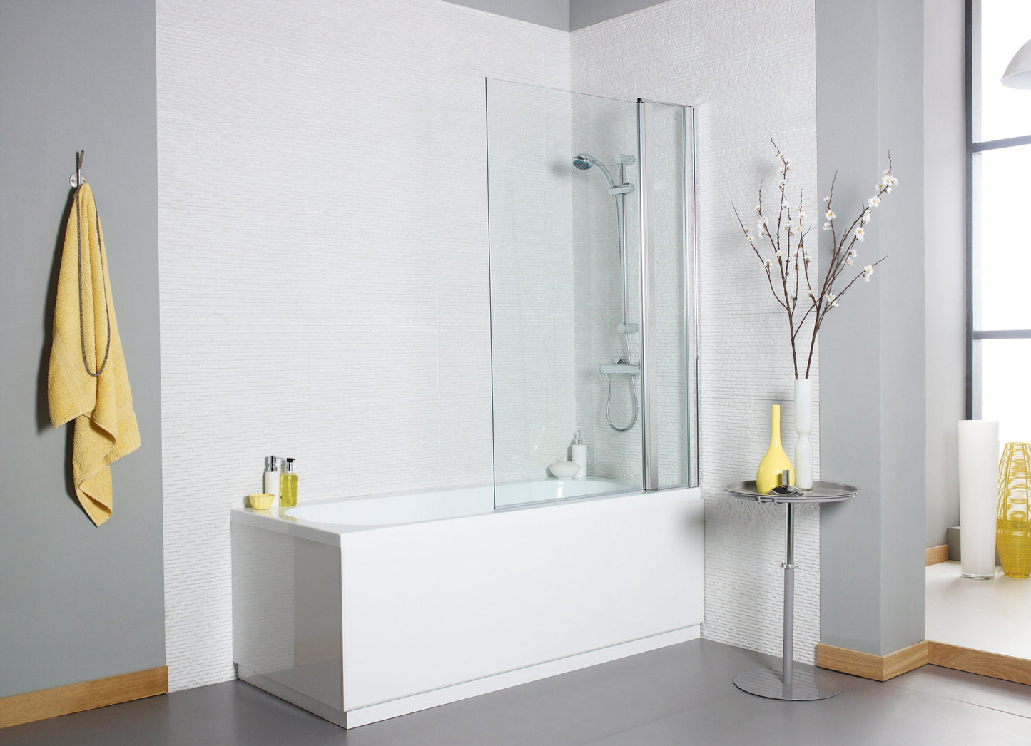 Koncept Straight Square Screen with Panel 6mm