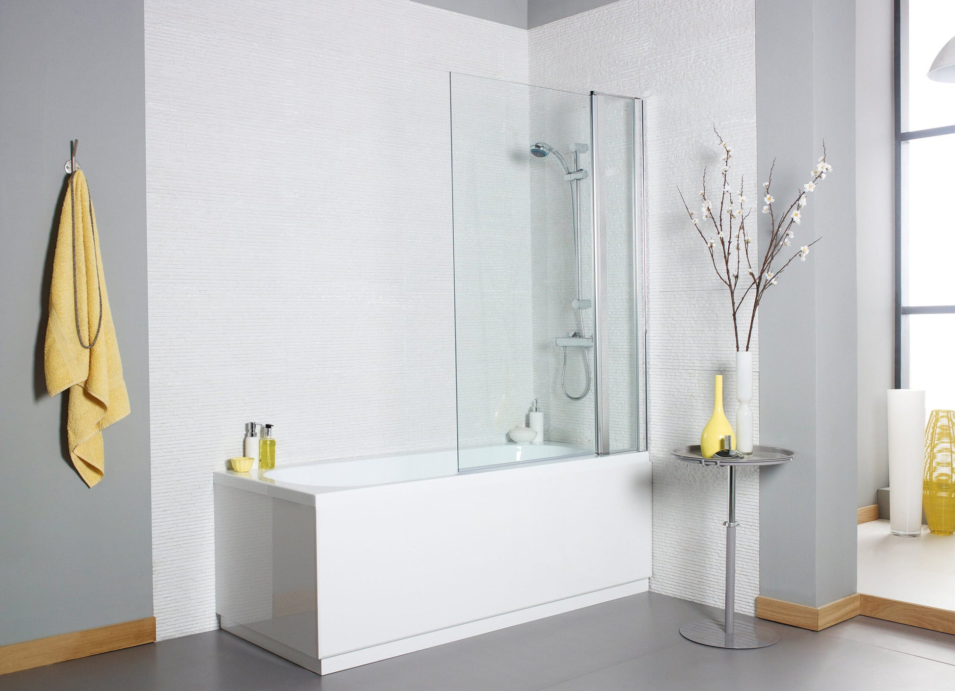Koncept Straight Square Screen with Panel 6mm