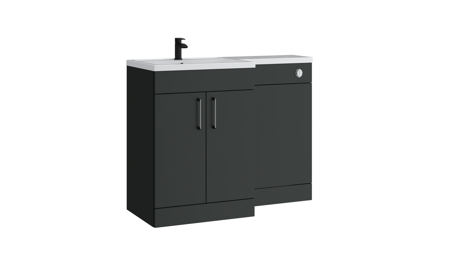 Dove L-Shape WC Unit Matt Anthracite