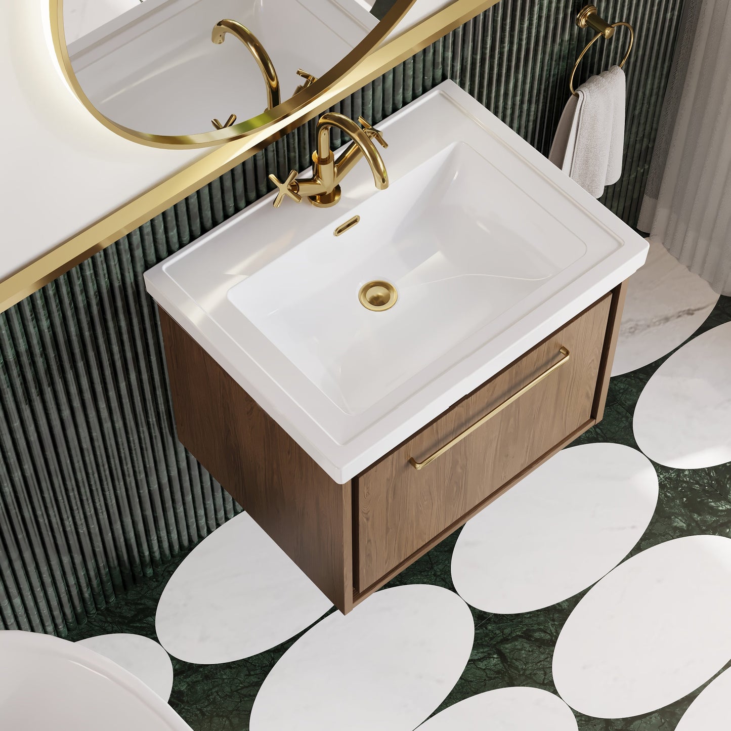 Lille 600mm Wall Hung Single Drawer Vanity with Basin - 1 Tap Hole
