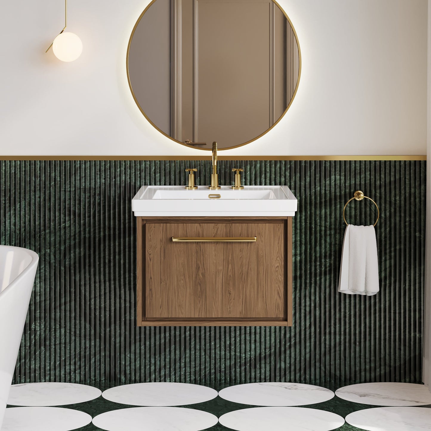 Lille 600mm Wall Hung Single Drawer Vanity with Basin - 3 Tap Hole