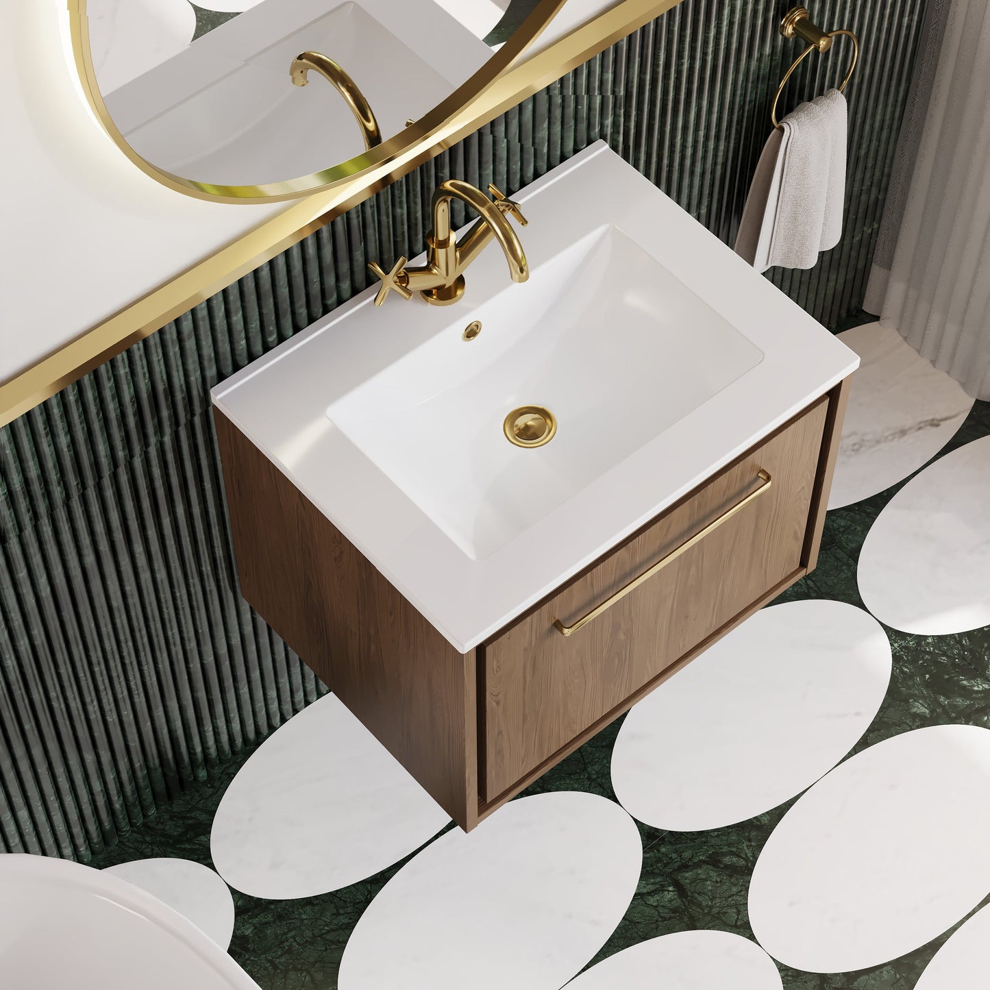 Lille 600mm Wall Hung Single Drawer Vanity with Basin - 1 Tap Hole