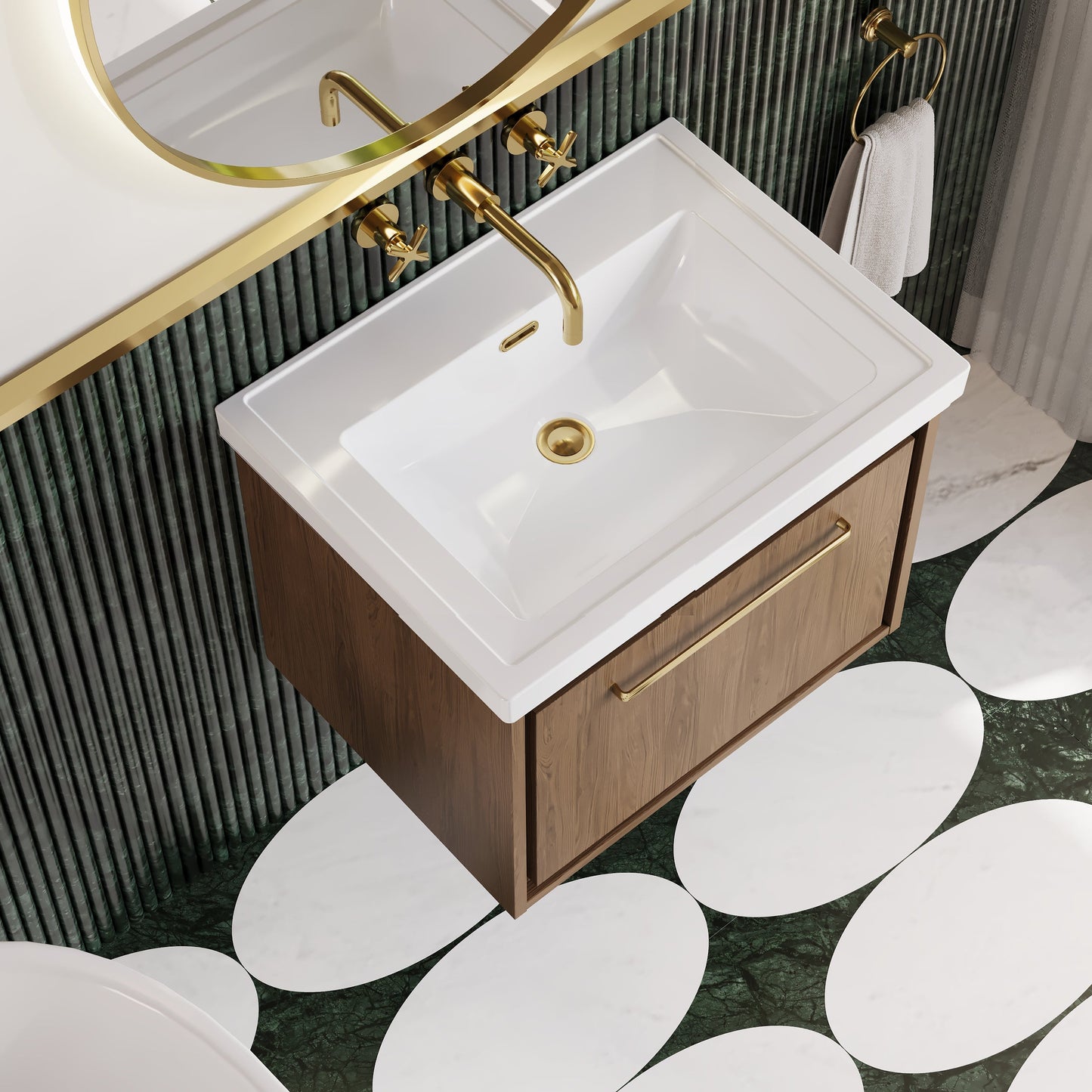 Lille 600mm Wall Hung Single Drawer Vanity with Basin - 0 Tap Hole