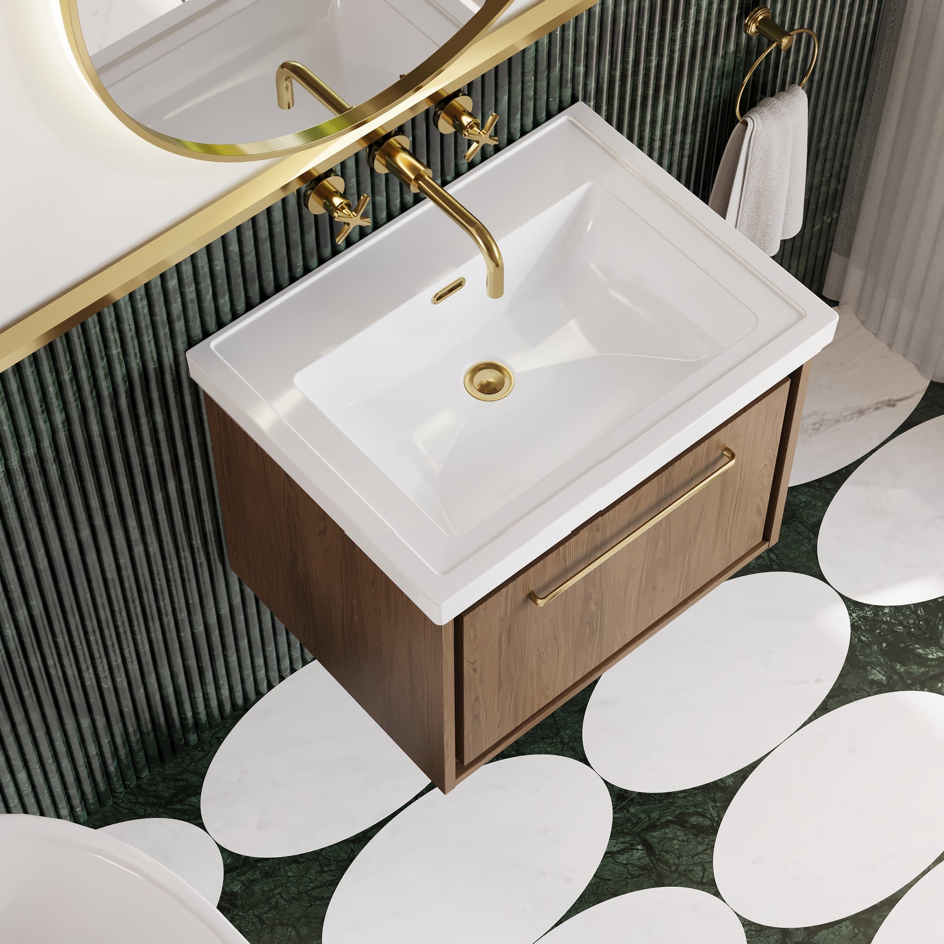 Lille 600mm Wall Hung Single Drawer Vanity with Basin - 0 Tap Hole