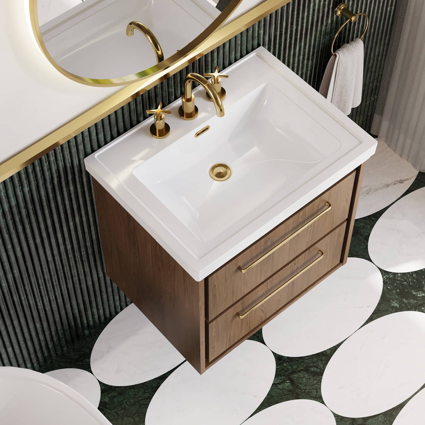 Lille 600mm Wall Hung 2-Drawer Vanity with Basin - 3 Tap Hole