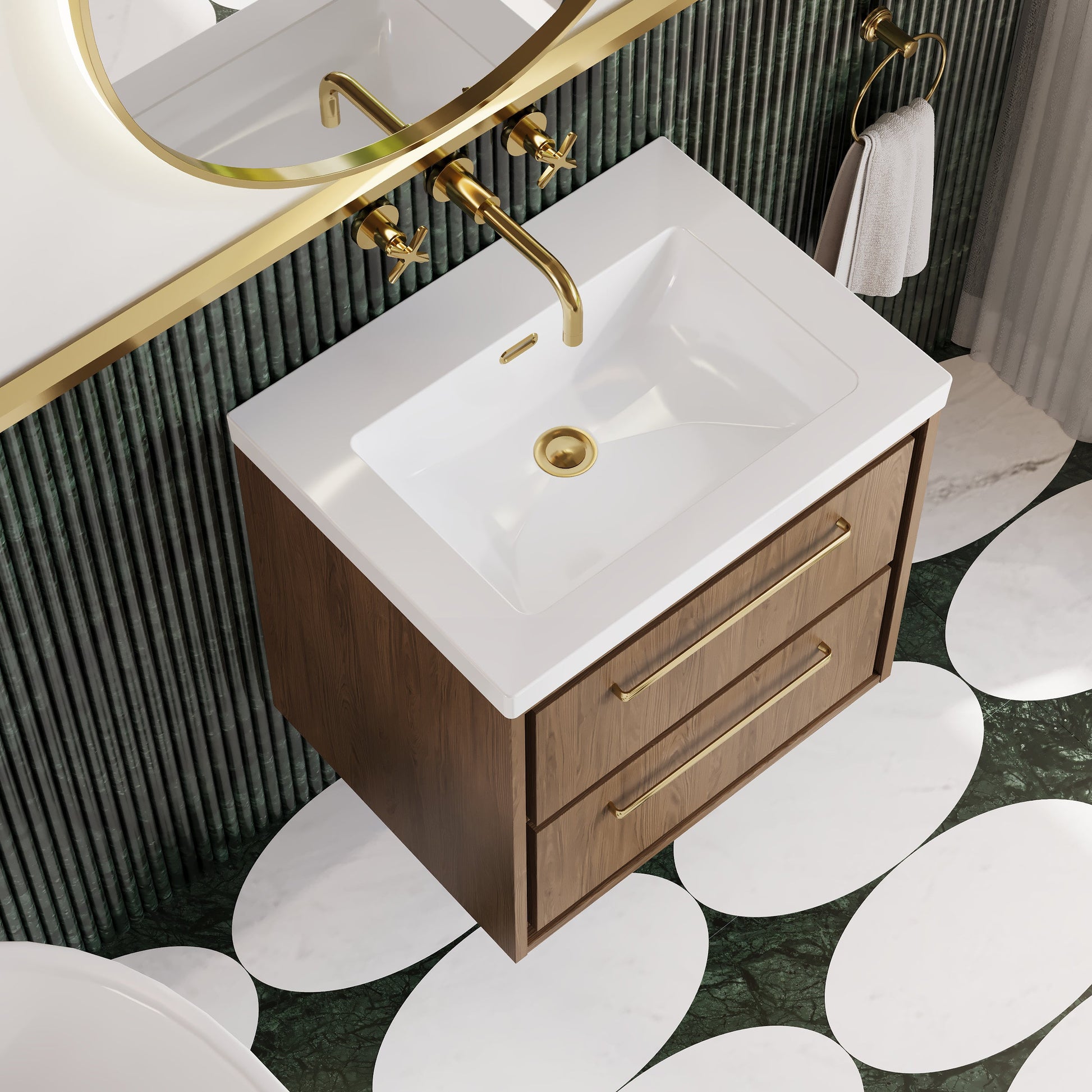 Lille 600mm Wall Hung 2-Drawer Vanity with Basin - 0 Tap Hole