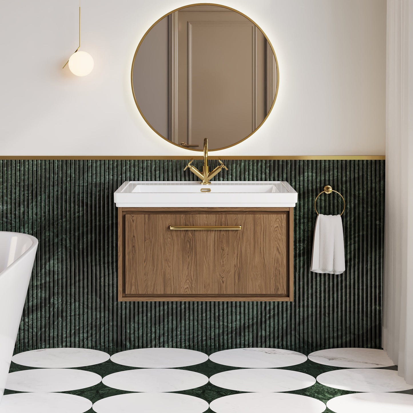 Lille 800mm Wall Hung Single Drawer Vanity with Basin - 1 Tap Hole
