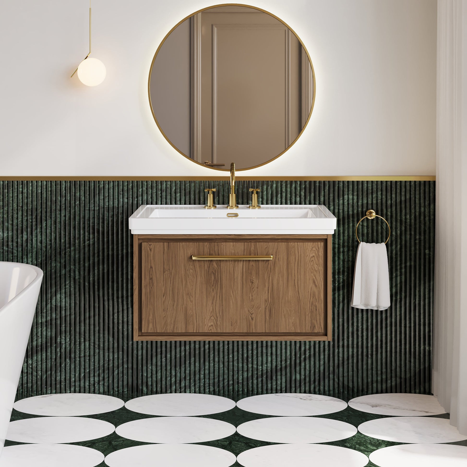 Lille 800mm Wall Hung Single Drawer Vanity with Basin - 3 Tap Hole