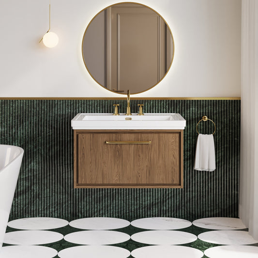 Lille 800mm Wall Hung Single Drawer Vanity with Basin - 3 Tap Hole