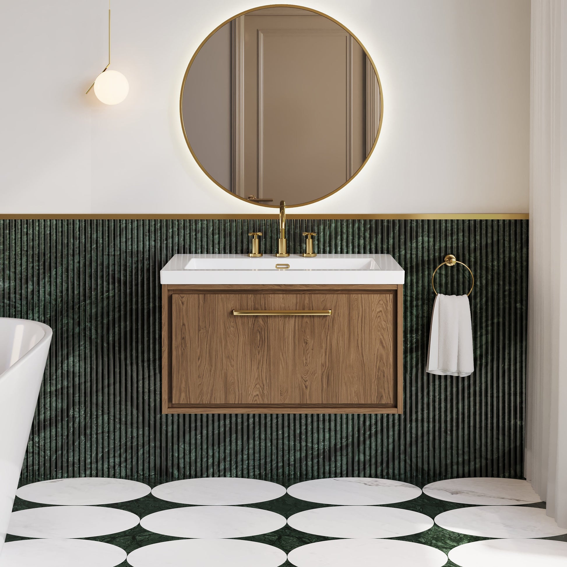 Lille 800mm Wall Hung Single Drawer Vanity with Basin - 3 Tap Hole