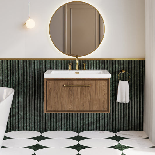 Lille 800mm Wall Hung Single Drawer Vanity with Basin - 3 Tap Hole
