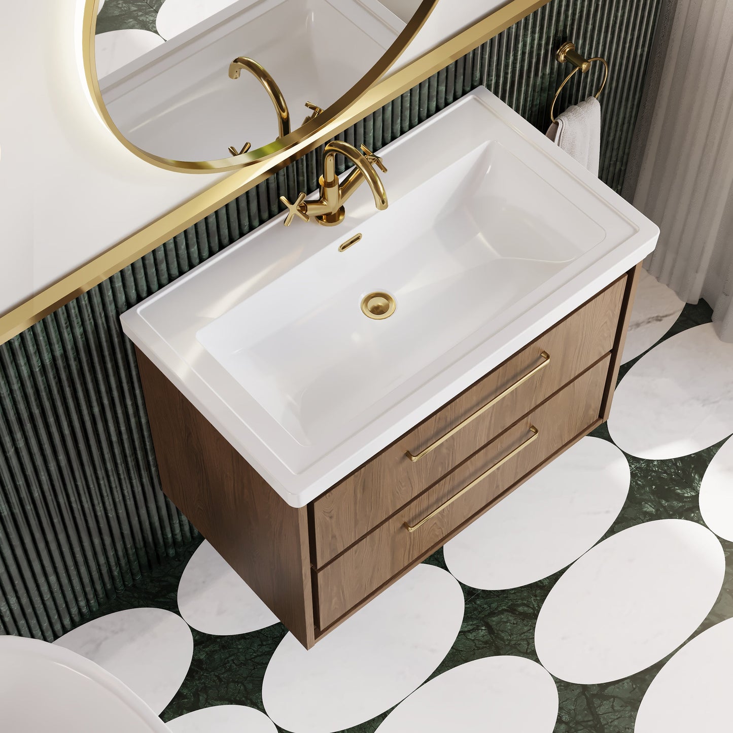 Lille 800mm Wall Hung 2-Drawer Vanity with Basin - 1 Tap Hole