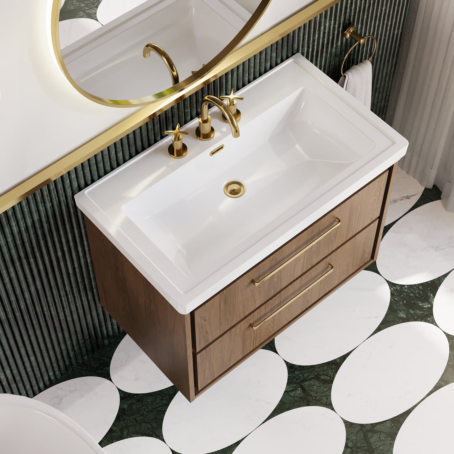 Lille 800mm Wall Hung 2-Drawer Vanity with Basin - 3 Tap Hole