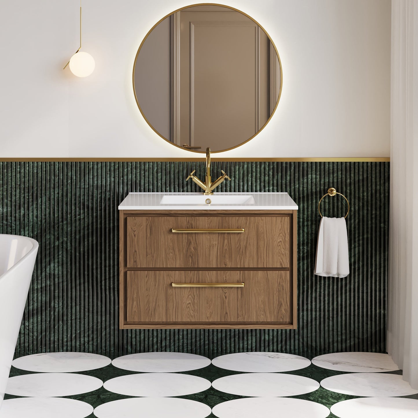 Lille 800mm Wall Hung 2-Drawer Vanity with Basin - 1 Tap Hole