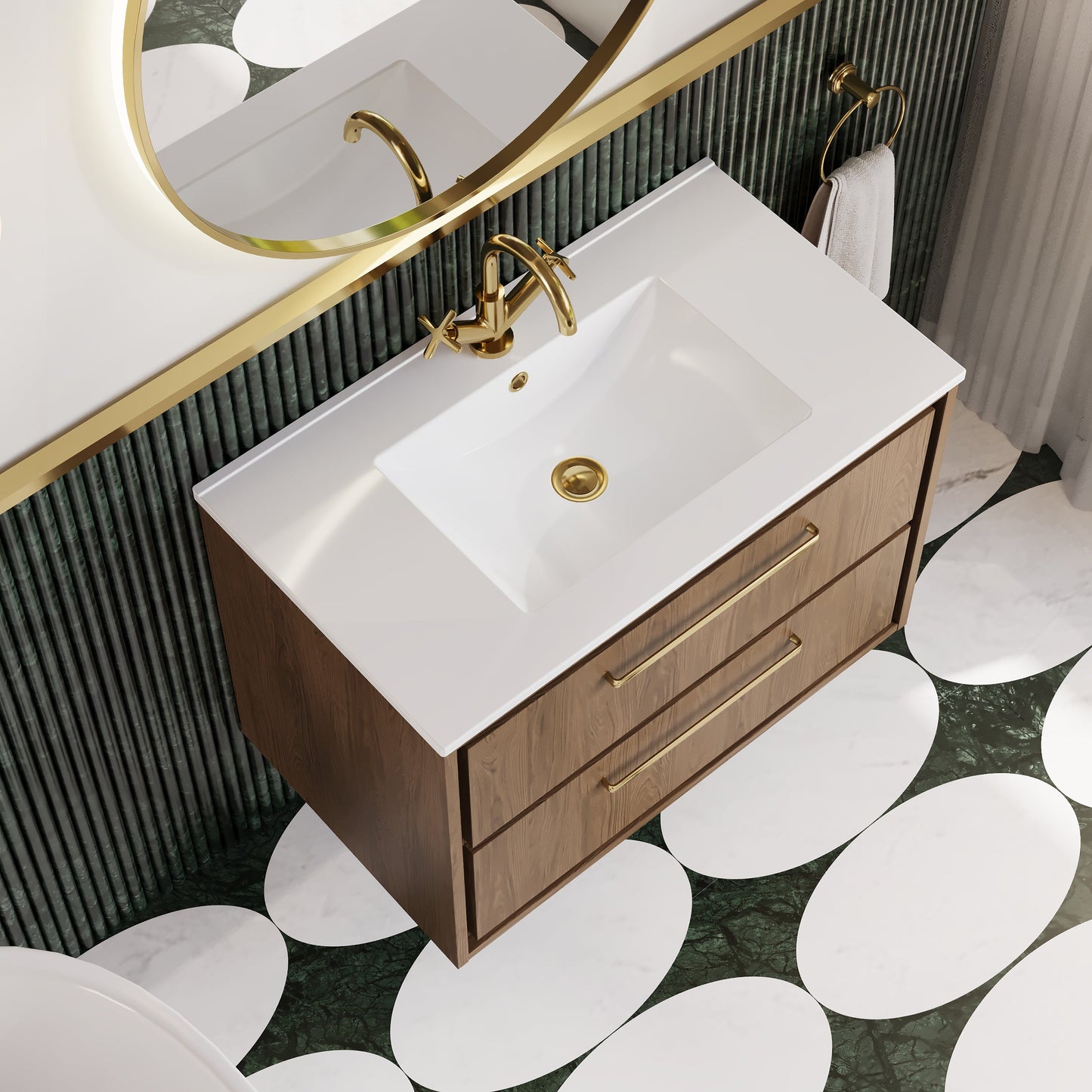 Lille 800mm Wall Hung 2-Drawer Vanity with Basin - 1 Tap Hole