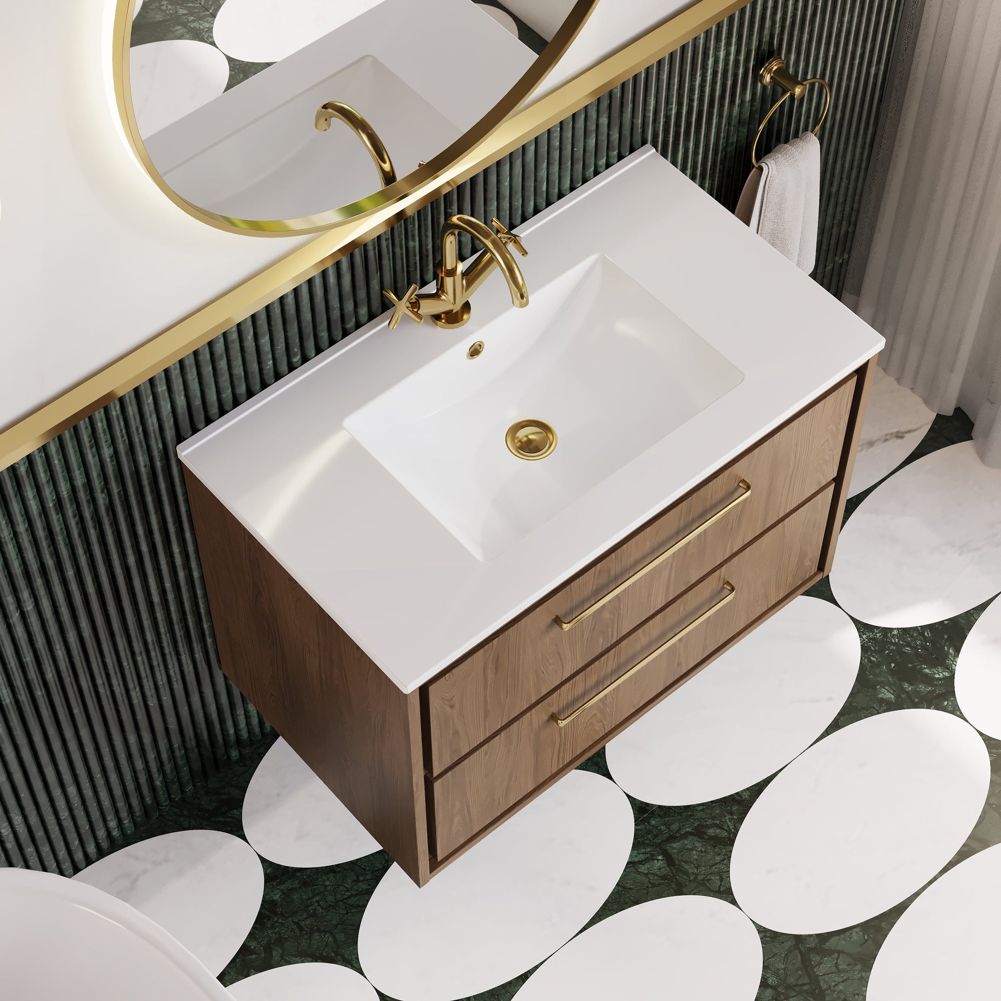 Lille 800mm Wall Hung 2-Drawer Vanity with Basin - 1 Tap Hole