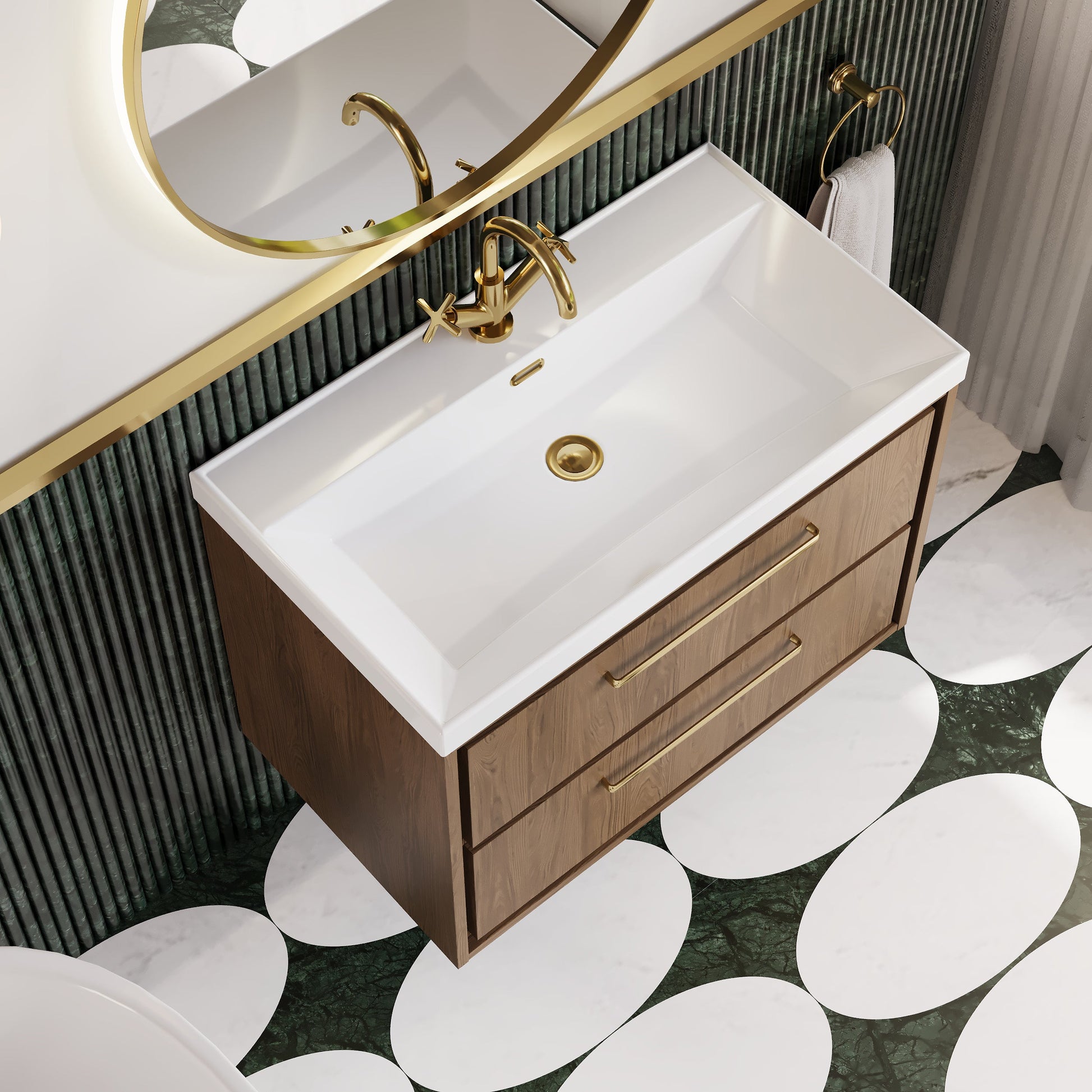 Lille 800mm Wall Hung 2-Drawer Vanity with Basin - 1 Tap Hole