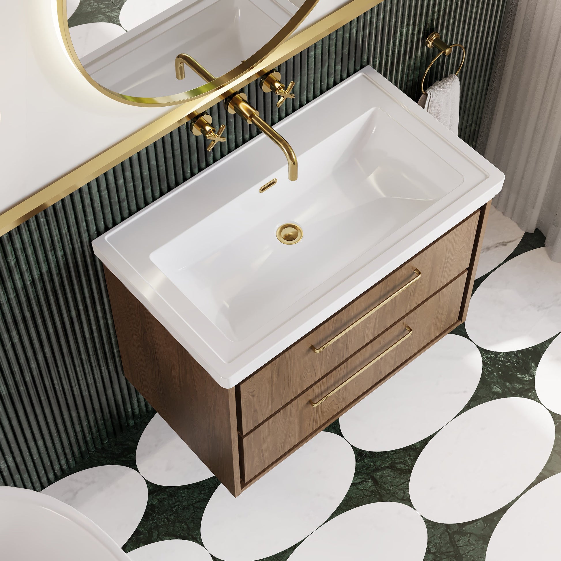 Lille 800mm Wall Hung 2-Drawer Vanity with Basin - 0 Tap Hole