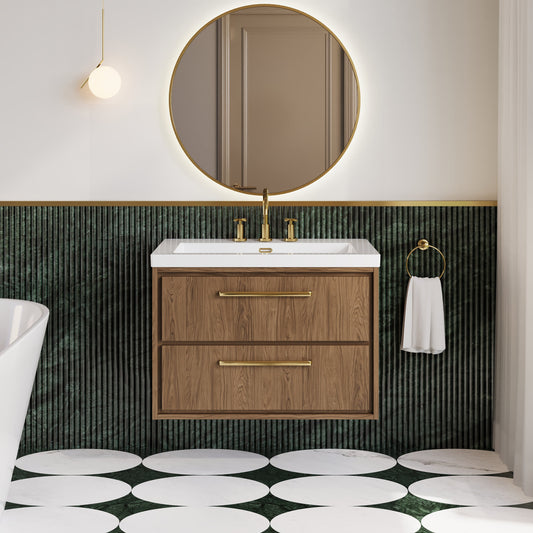 Lille 800mm Wall Hung 2-Drawer Vanity with Basin - 3 Tap Hole