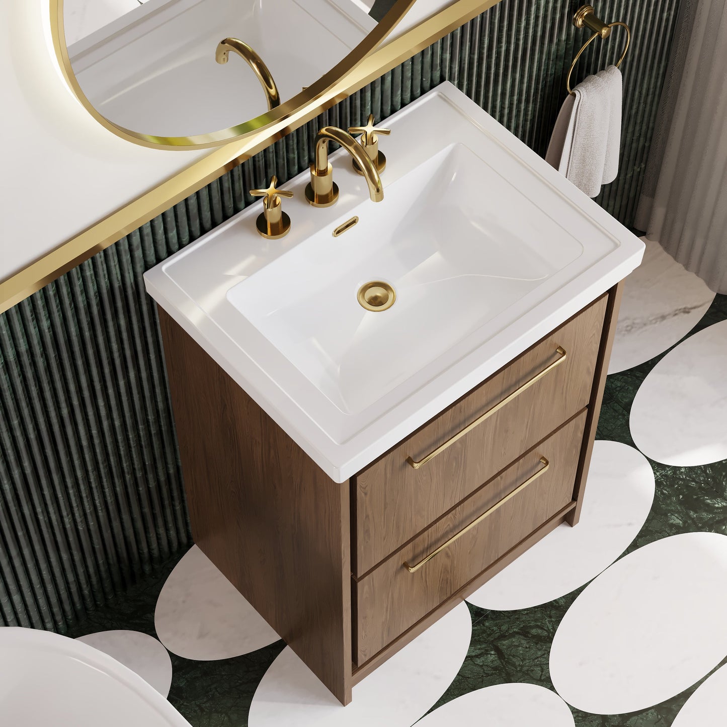 Lille 600mm Floor Standing 2-Drawer Vanity with Basin - 3 Tap Hole