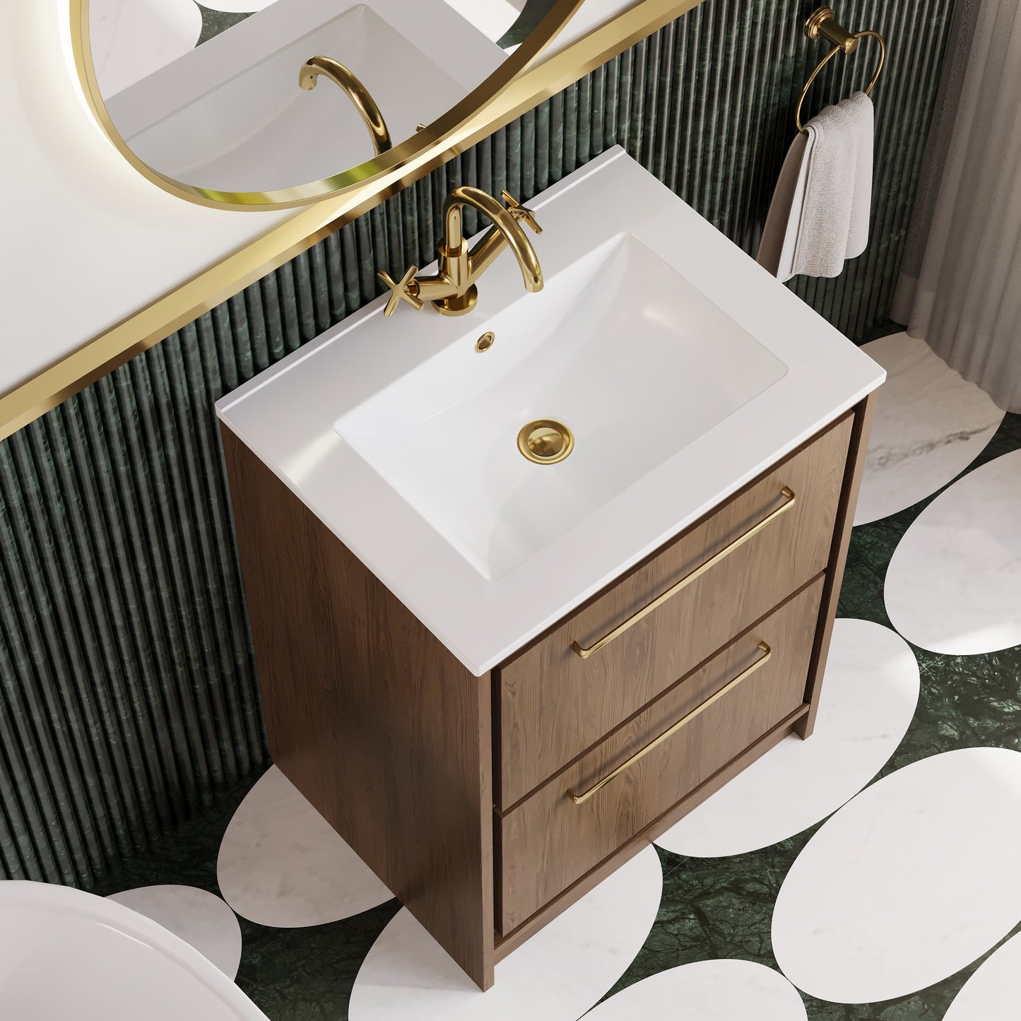 Lille 600mm Floor Standing 2-Drawer Vanity with Basin - 1 Tap Hole
