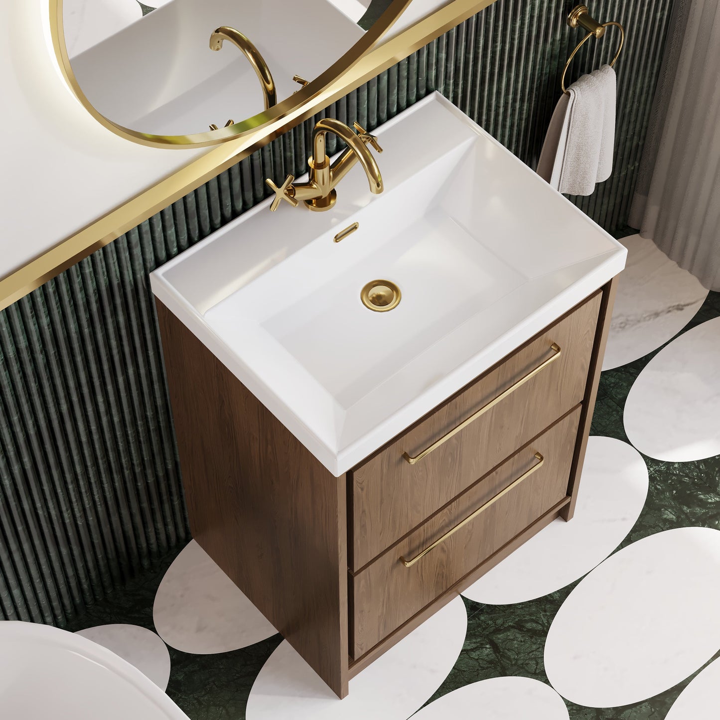Lille 600mm Floor Standing 2-Drawer Vanity with Basin - 1 Tap Hole