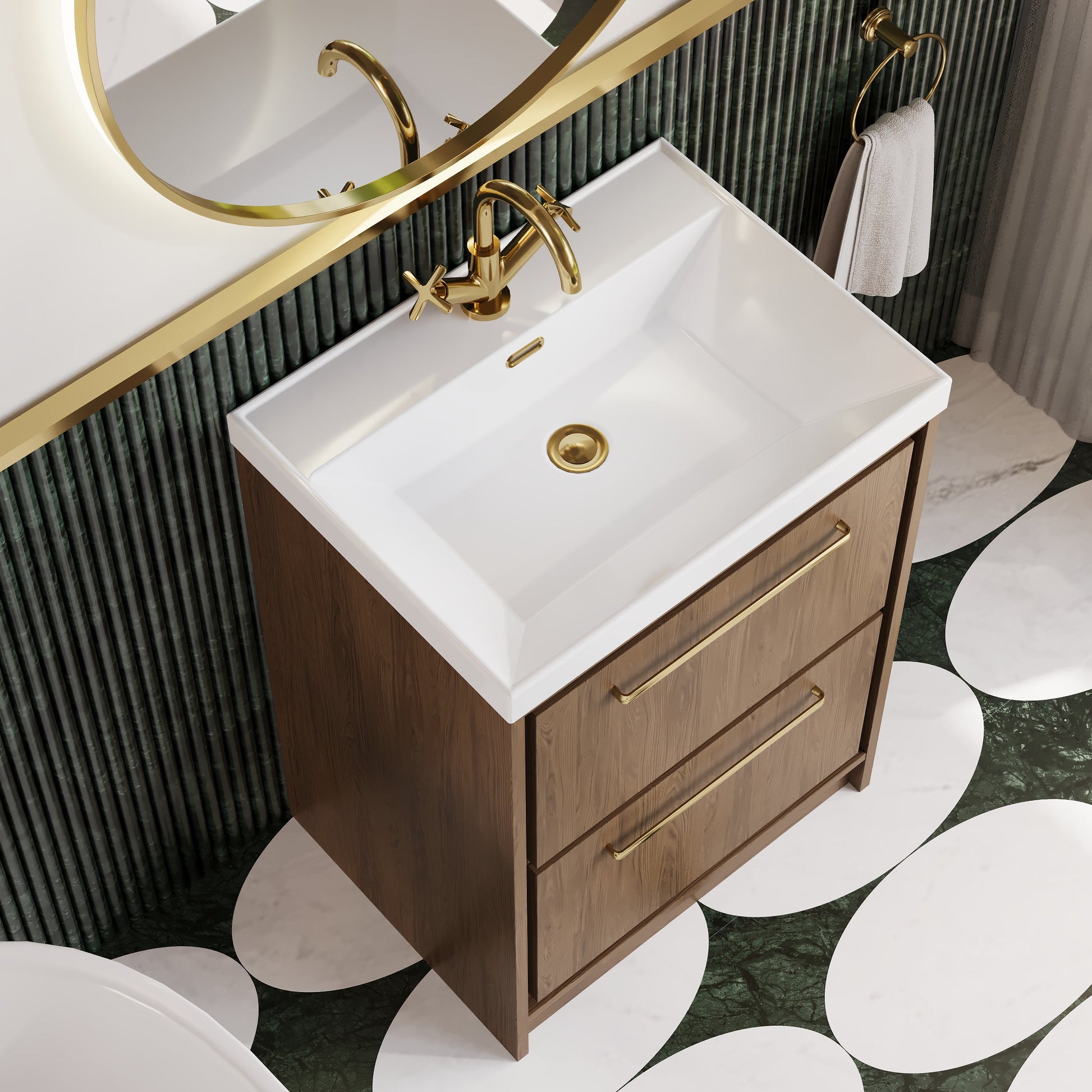 Lille 600mm Floor Standing 2-Drawer Vanity with Basin - 1 Tap Hole