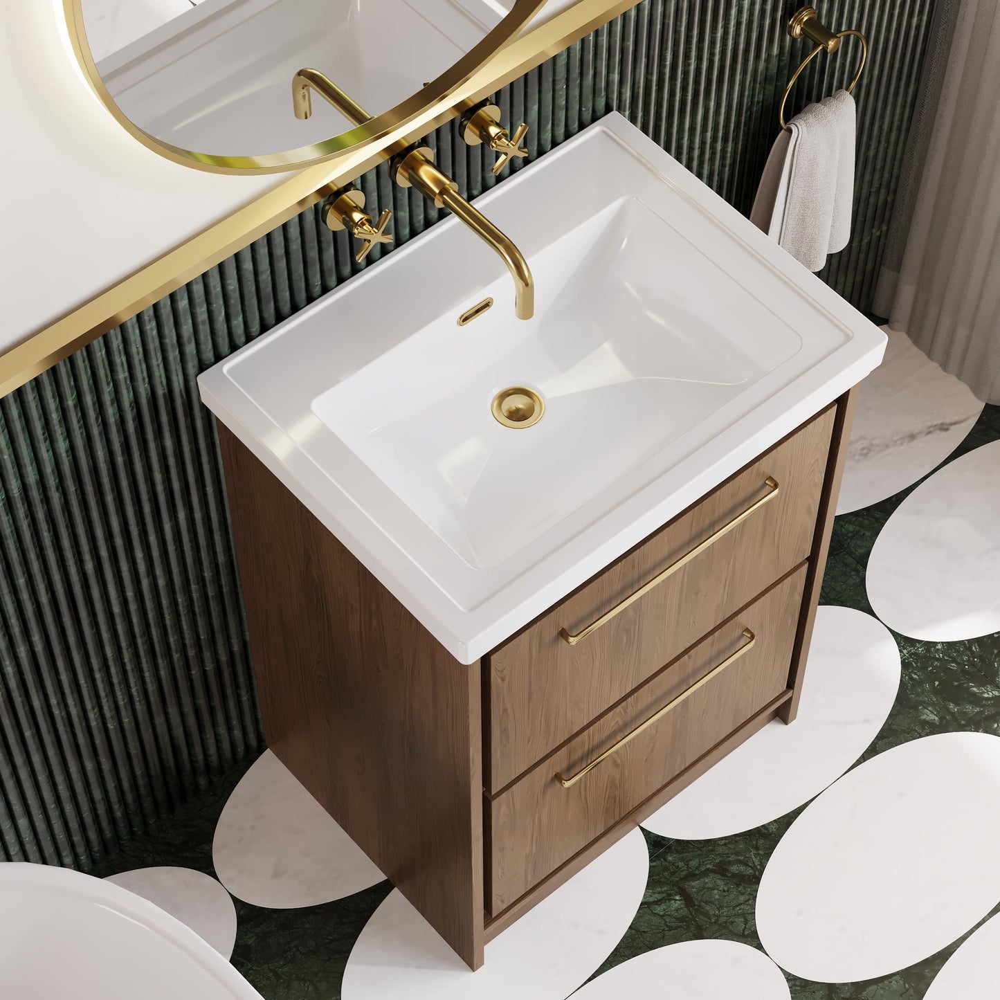 Lille 600mm Floor Standing 2-Drawer Vanity with Basin - 0 Tap Hole