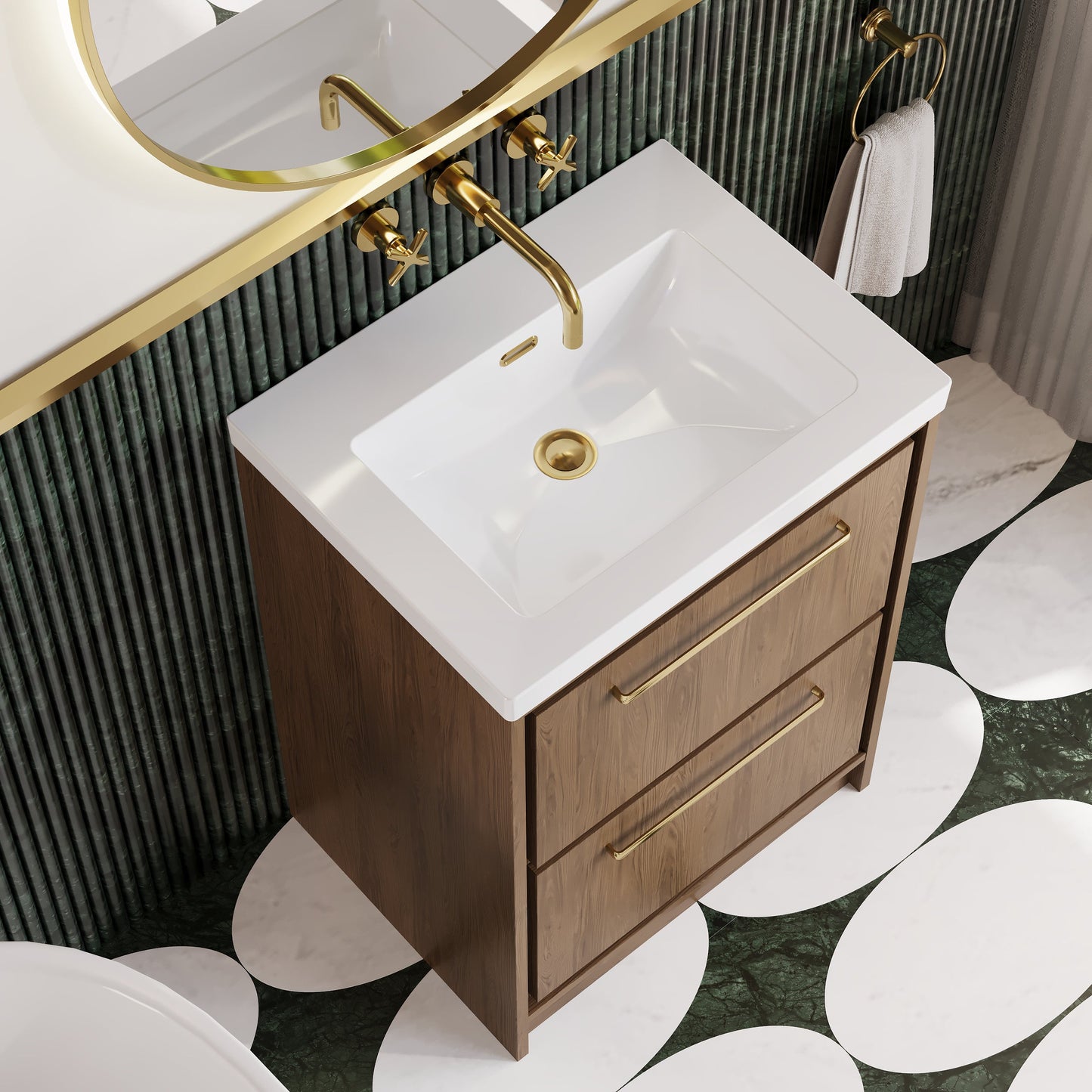 Lille 600mm Floor Standing 2-Drawer Vanity with Basin - 0 Tap Hole
