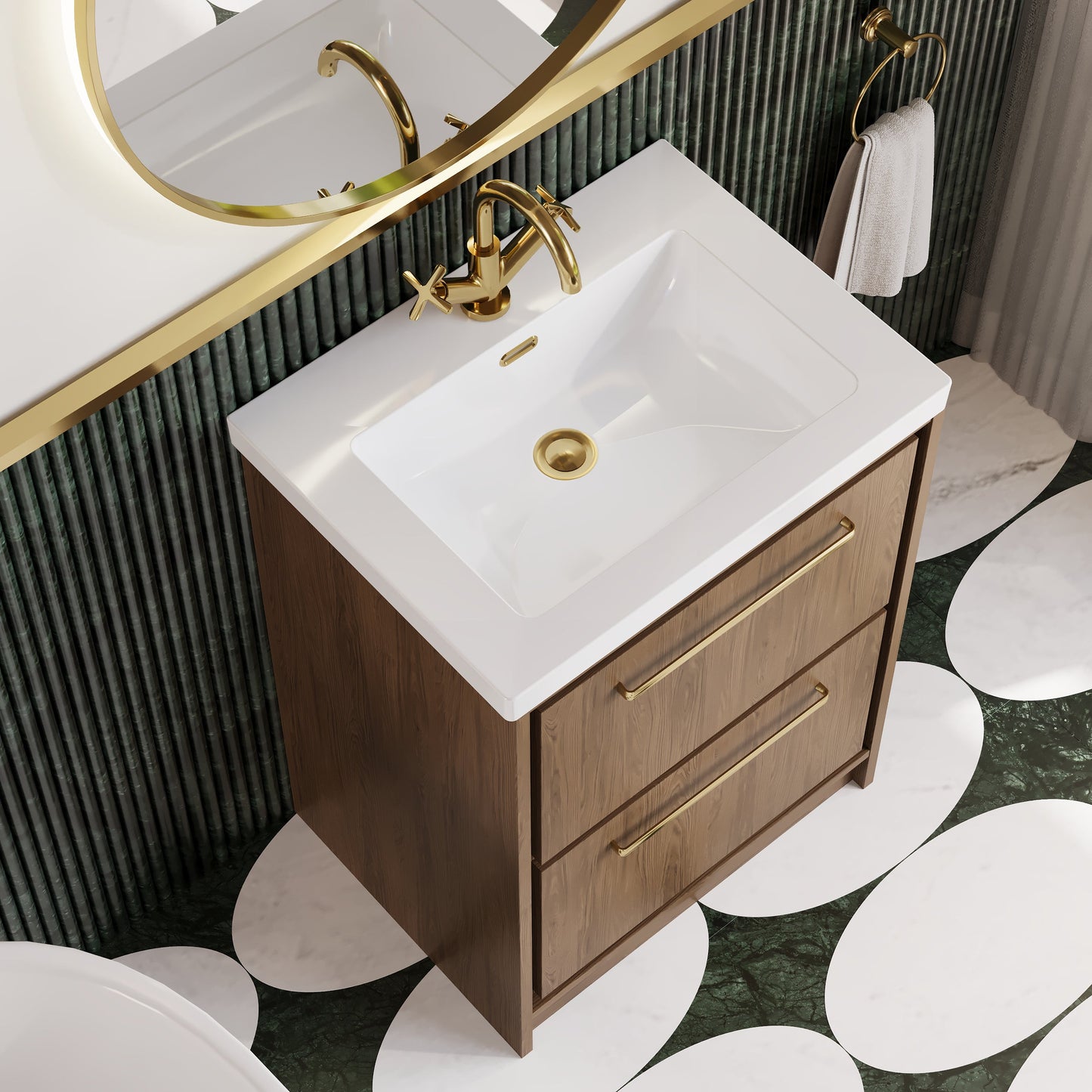 Lille 600mm Floor Standing 2-Drawer Vanity with Basin - 1 Tap Hole
