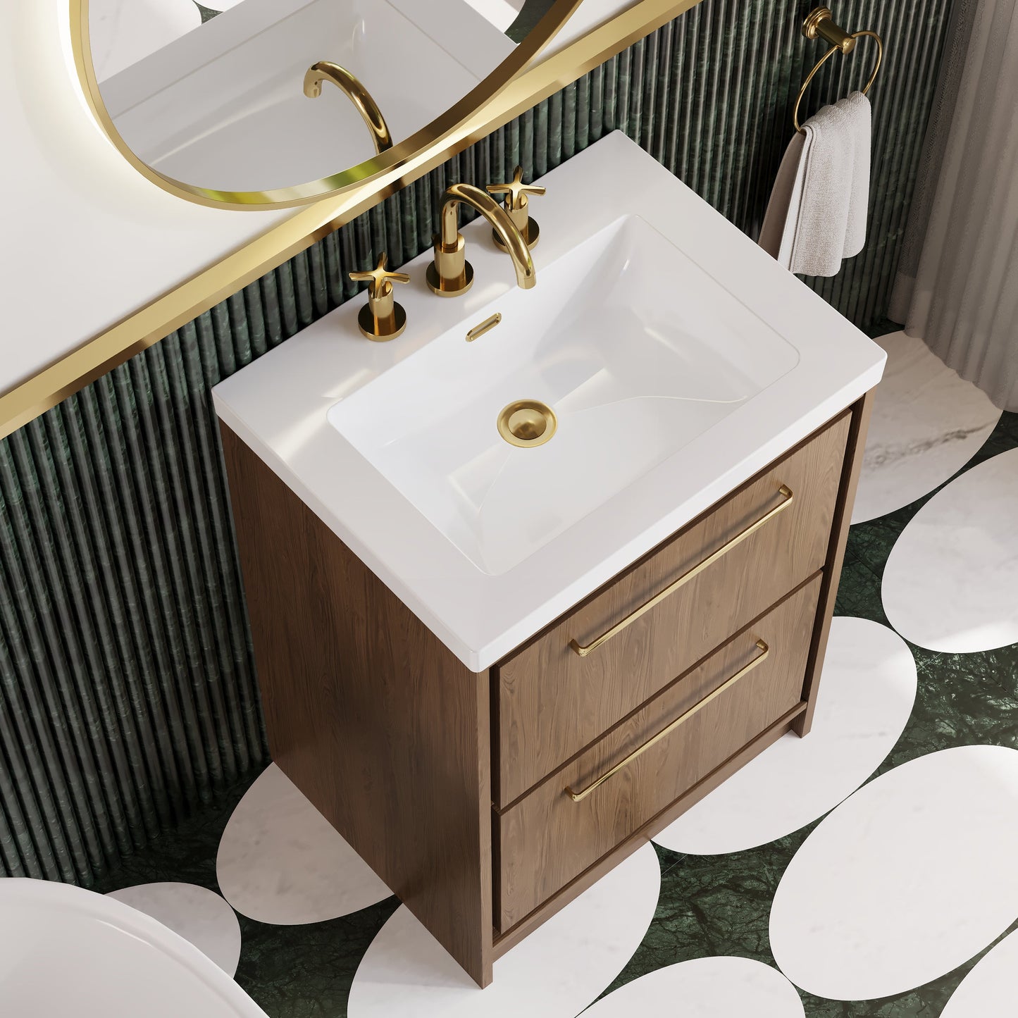 Lille 600mm Floor Standing 2-Drawer Vanity with Basin - 3 Tap Hole