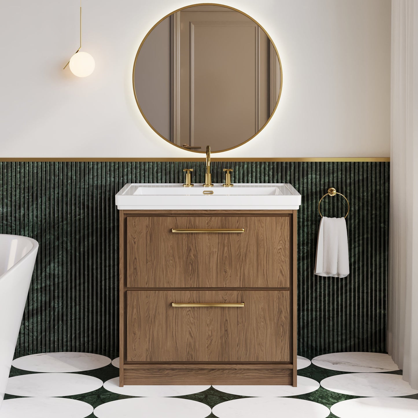 Lille 800mm Floor Standing 2-Drawer Vanity with Basin - 3 Tap Hole