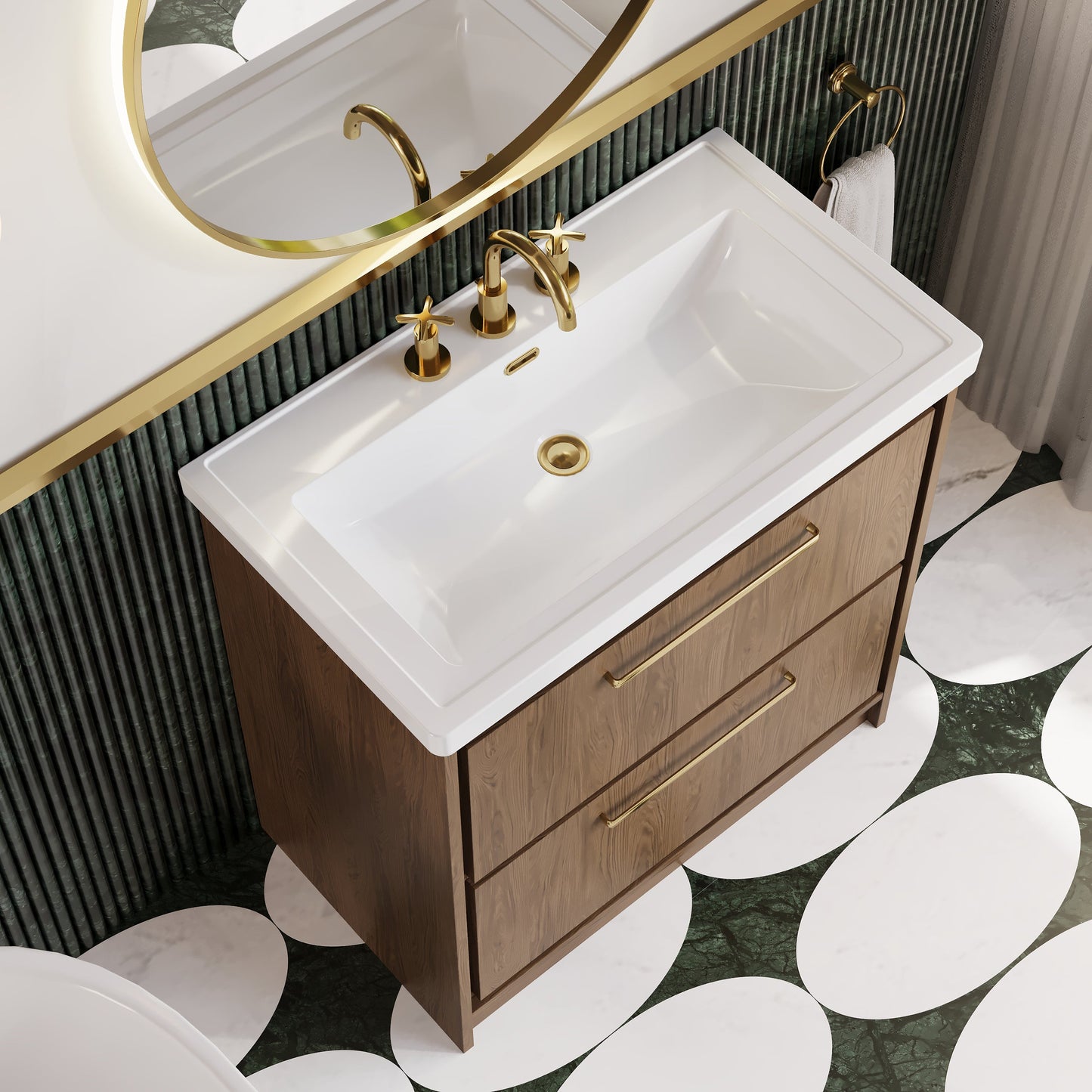 Lille 800mm Floor Standing 2-Drawer Vanity with Basin - 3 Tap Hole