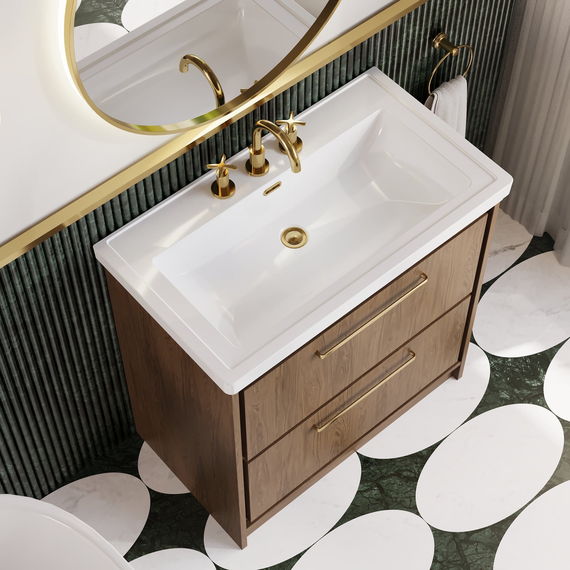 Lille 800mm Floor Standing 2-Drawer Vanity with Basin - 3 Tap Hole