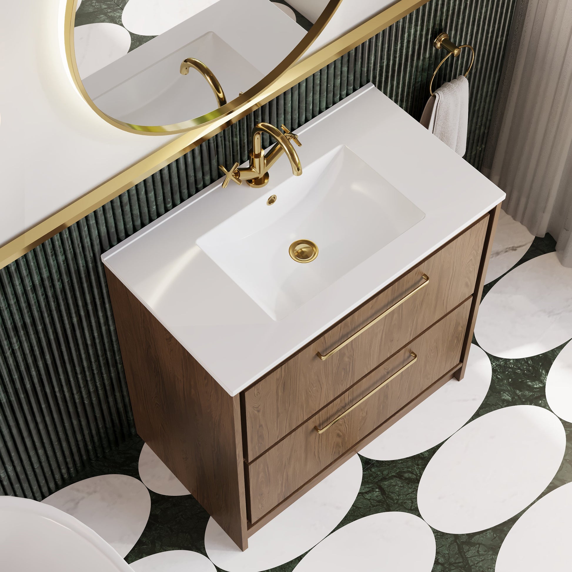 Hudson Reed Lille 800mm Floor Standing 2-Drawer Vanity with 1 Tap Hole Basin