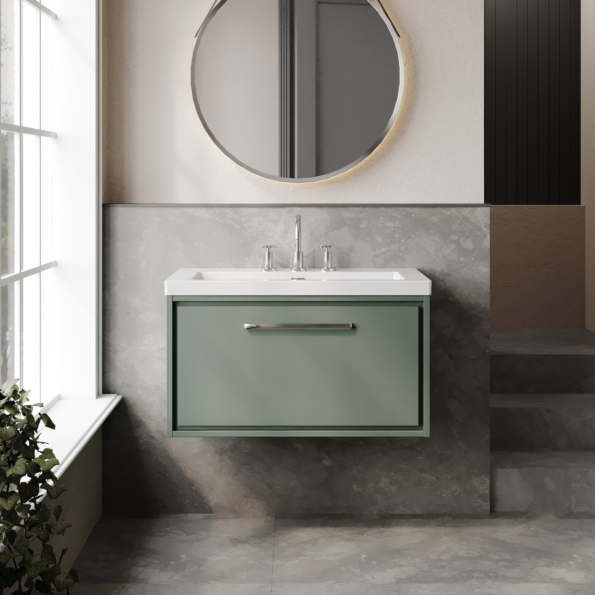 Lille 800mm Wall Hung Single Drawer Vanity with Basin - 3 Tap Hole