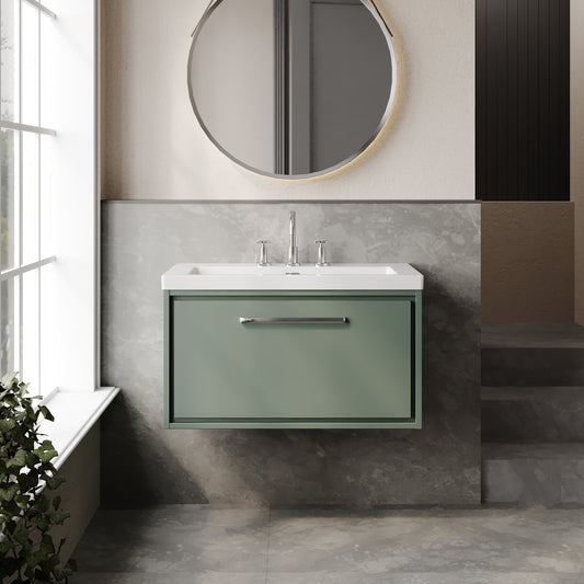 Lille 800mm Wall Hung Single Drawer Vanity with Basin - 3 Tap Hole