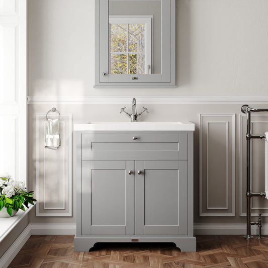 Hudson Reed Old London 800mm Storm Grey 2-Door Basin Unit With Basin